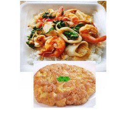 กระเพราทะเล+ไข่เจียว
