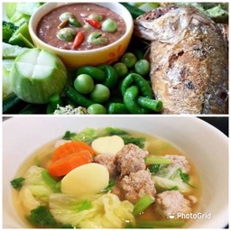 เซ็ต ข้าวชุดน้ำพริกกะปิ+ต้มจืดเต้าหู้