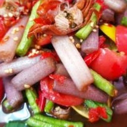 ตำสายบัวปูปลาร้า