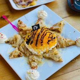 โรตีธรรมดาวิปครีมฝอยทอง