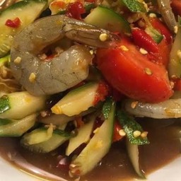 ตำแตงกุ้งสด