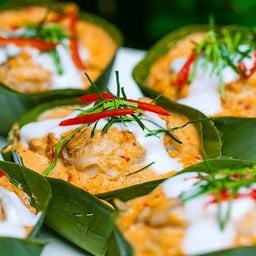 ห่อหมกเนื้อปลากราย  แม่ปรานอม ทอดมันปลากราย