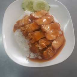 ข้าวหมูแดง+หมูกรอบ