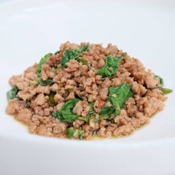 กะเพราหมูสับกับข้าว