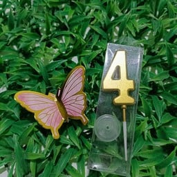 เทียนตัวเลข 4  สีทอง