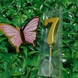 เทียนตัวเลข 7  สีทอง