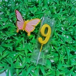 เทียนตัวเลข  9 สีทอง