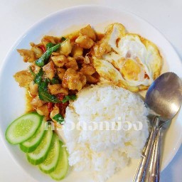 ครัวดอกม่วง 🌺 อาหารตามสั่ง กะเพรา ข้าวผัด หมูทอด อาหารจานเดียว