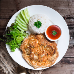 ข้าว+ไข่เจียวไส้อั่วสมุนไพร