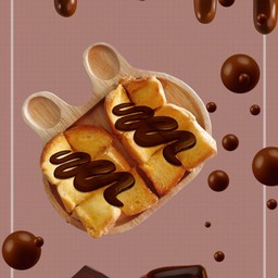 ขนมปังปิ้ง เนย+โกโก้ลาวา