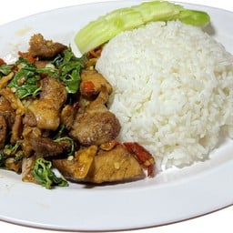 ครัวแอบแซ่บสองพี่น้อง ผัดกะเพราหมูตุ๋น อาหารตามสั่ง ผัดไท พระพุทธบาท