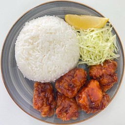 ข้าวไก่คาราเกะซอสเผ็ด