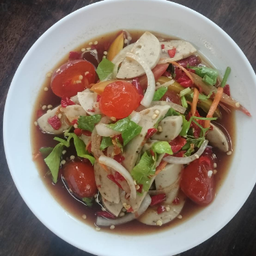 ยำหมูยอไข่แดงเค็ม