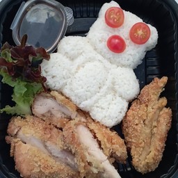 ข้าวสเต็กไก่ทอดกรอบซอสเทอริยากิ