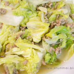 ข้าวผักกาดขาวผัดหมูสับ