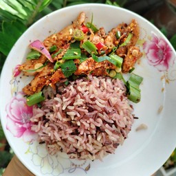 อกไก่ น้ำตก+ข้าวกล้อง