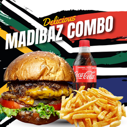 Madibaz Burger combo(เบอร์เกอร์ เฟรนช์ฟราย & โค้ก)