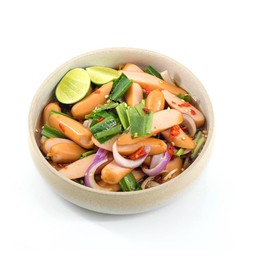 ยำไส้กรอกน้ำปลาร้า