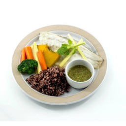 ปลากระพงนึ่งซีฟู้ด(คลีน)