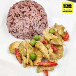 ข้าวสเต็กไก่ซอสเขียวหวานสูตรคลีน