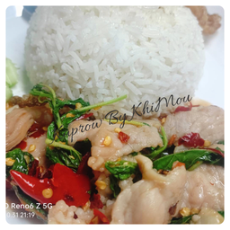 กะเพรา หมูชิ้น