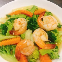 บร็อคโคลี่ผัดกุ้ง