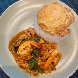 พริกเผาหมูชิันกุ้ง+ไข่เจียว