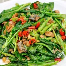 ข้าวราด คะน้าปลาเค็ม
