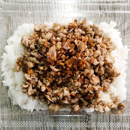 ข้าวราดหมูสับกระเทียม