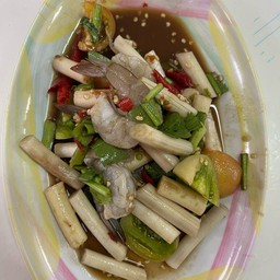 ตำไหลบัวกุ้งสดปูปลาร้า