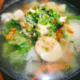 Clear Soup With Tofu And Minced Chicken