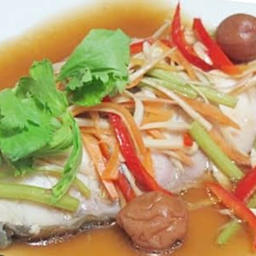 Steamed Sea Bass With Plum Sauce