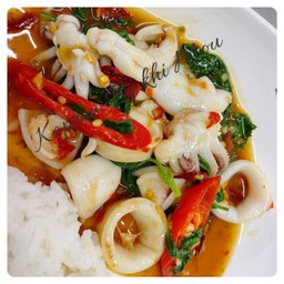 กะเพรา ปลาหมึก