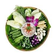 ชุดผักหลนกุ้งสด
