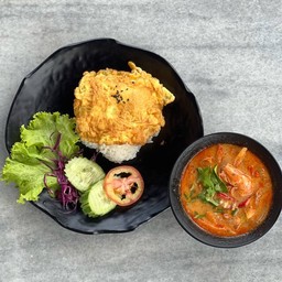 ข้าวต้มยำทะเล+ไข่เจียว