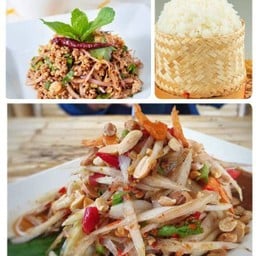 ส้มตำ+ข้าวเหนียว+ลาบ