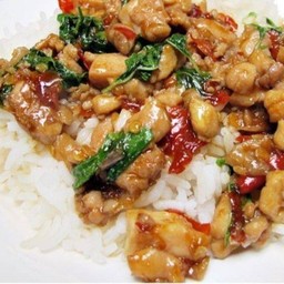 ผัดกะเพราไก่ ราดข้าว