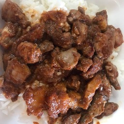 พริกแกงหมูกรอบ+ตับไก่