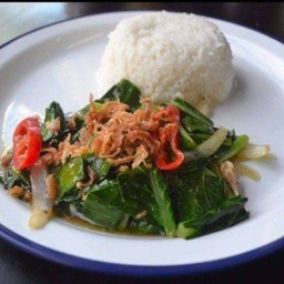 ข้าวราดคะน้าปลาเค็ม