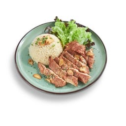 [Steak in Time] ข้าวผัดกระเทียมสเต๊กหมู