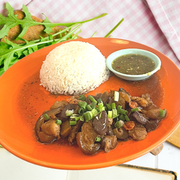 ข้าวหมูบ้ะเตง+น้ำจิ้มซีฟู๊ด