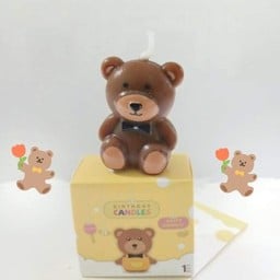 เทียนน้องหมี สีน้ำตาล
