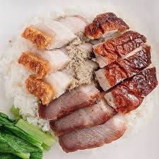 ข้าวเป็ดย่างหมูแดงหมูกรอบ