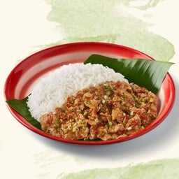 ข้าวหมูคั่วพริกเกลือ