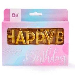 เทียนกล่อง HAPPY BIRTHDAY สีทอง 1 กล่อง