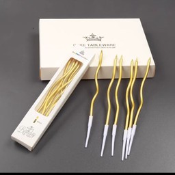 เทียนเกลียวยาวสีทอง 6 เล่ม