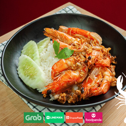 ทอดกระเทียม กุ้ง