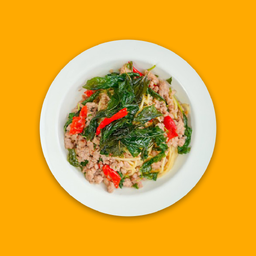 Spaghetti With Minced Pork And Basil