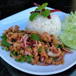 ข้าวราด ลาบเลือกเนื้อสัตว์เอง