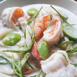 ต้มกะทิหน่อไม้กุ้งสด